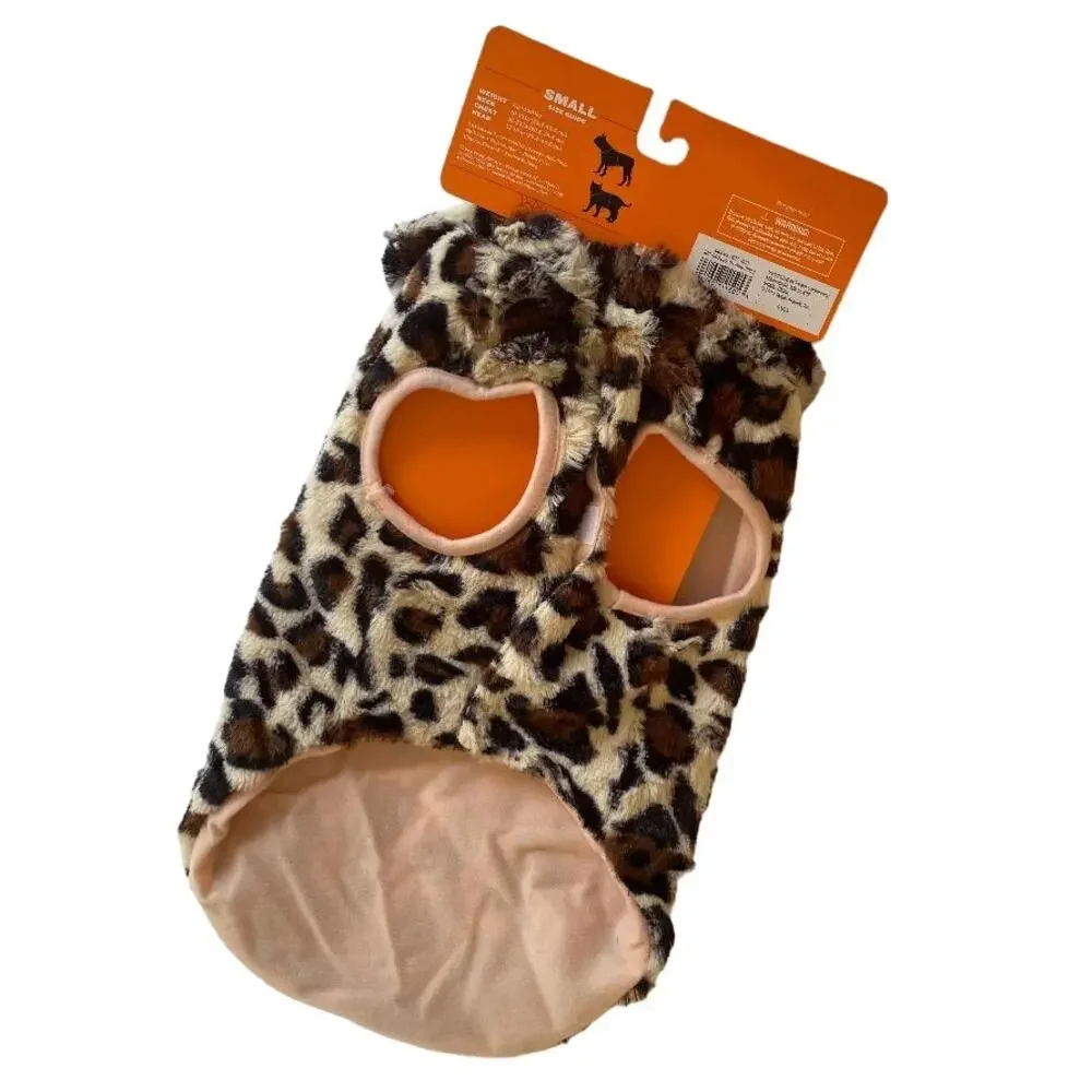 Hyde & EEK Boutique Leopard Pet Costume Small Dog Cat Halloween Faux‎ Fur Hooded
